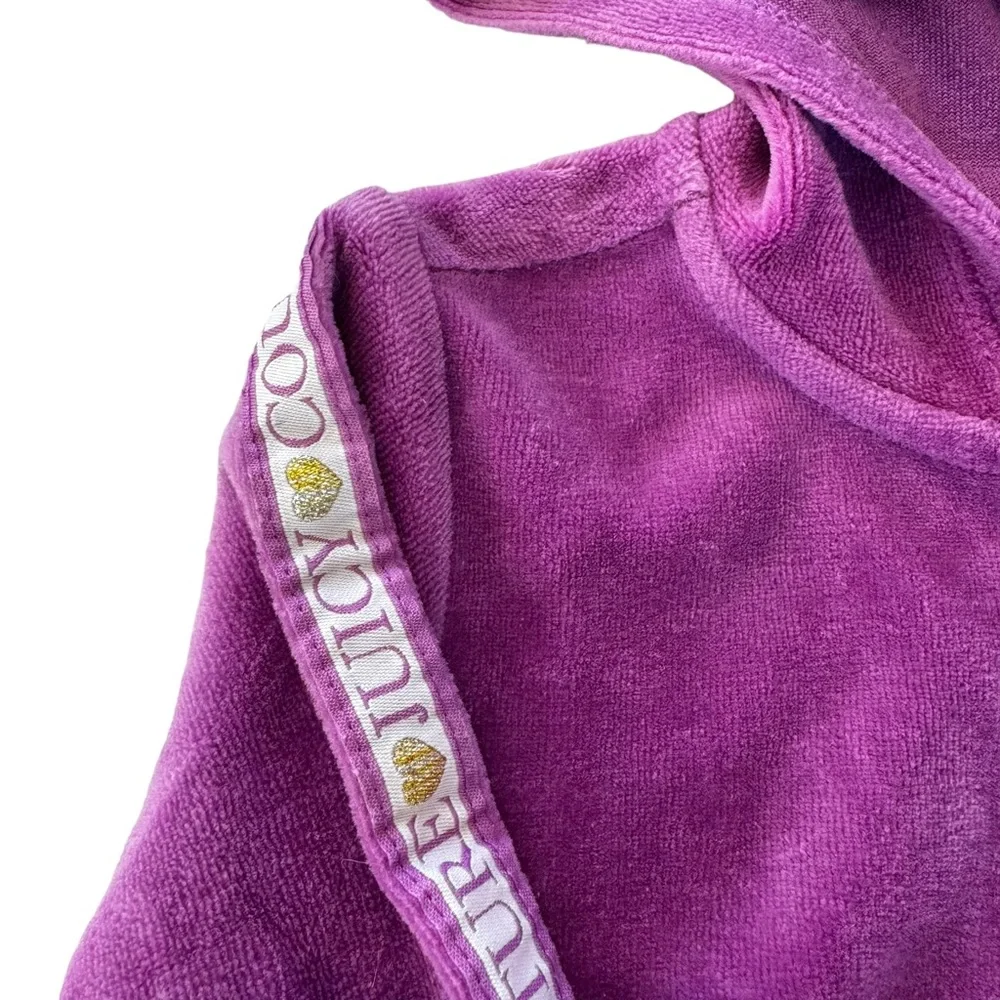 Juicy Couture Velour Y2K Hoodie Track Jacket Girls 2T Purple Gold Kids